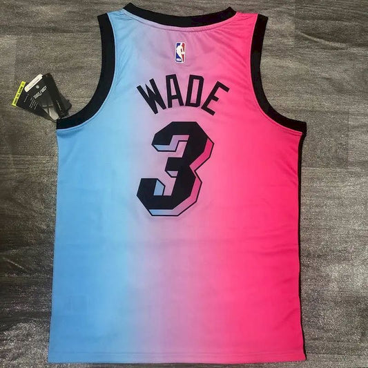 Camisa masculina Dwyane Wade 2020-21 Swingman rosa versão jogador – Edição City