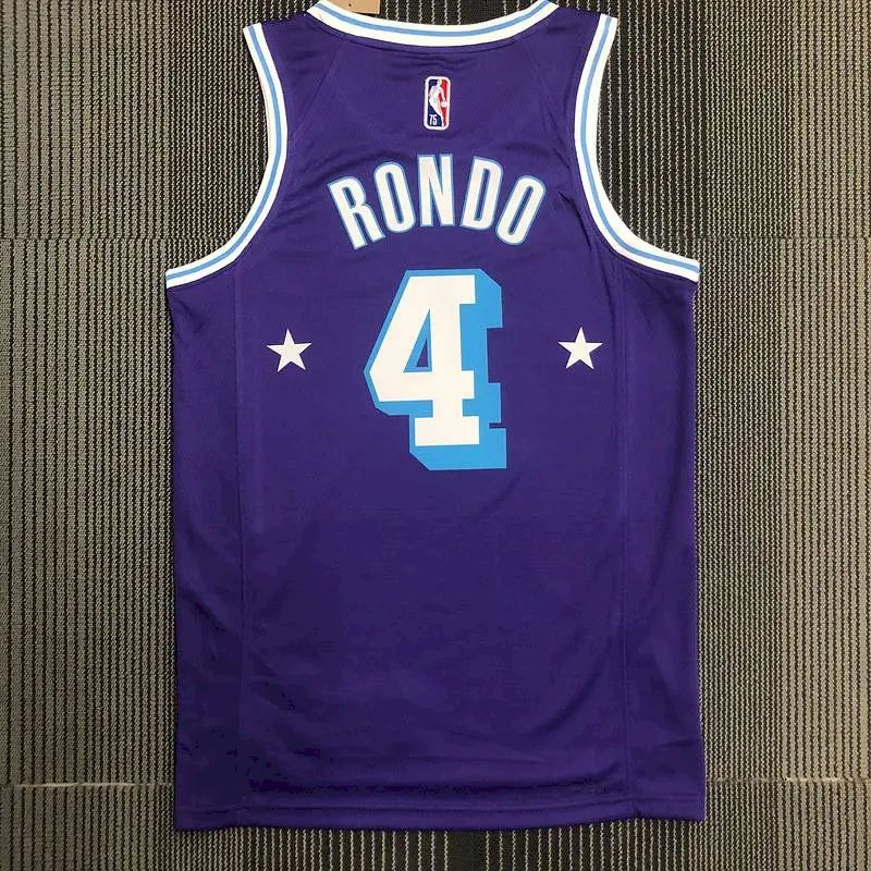 Camisa masculina Rajon Rondo roxa – Edição City comemorativa do 75º aniversário