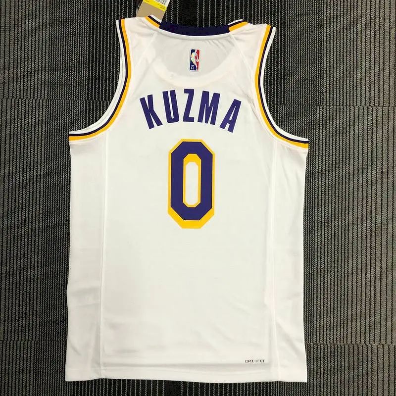 Men’s Kyle Kuzma White Team Jersey – 75th Anniversary Edition
