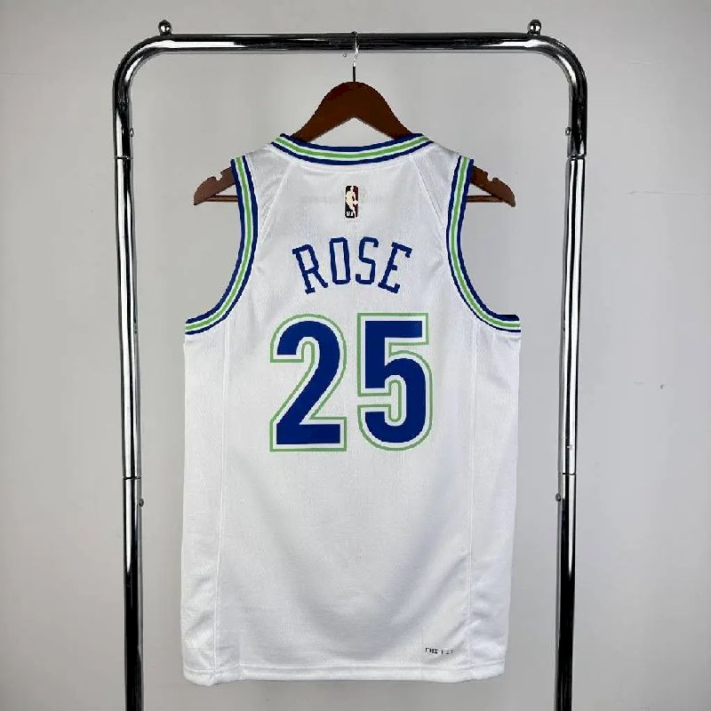 Camisa Derrick Rose Retro Masculina 2024 Branca