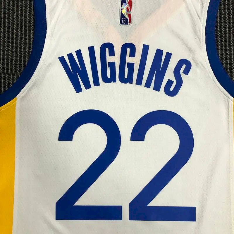 Camisa branca masculina Andrew Wiggins Team – Edição de 75º aniversário