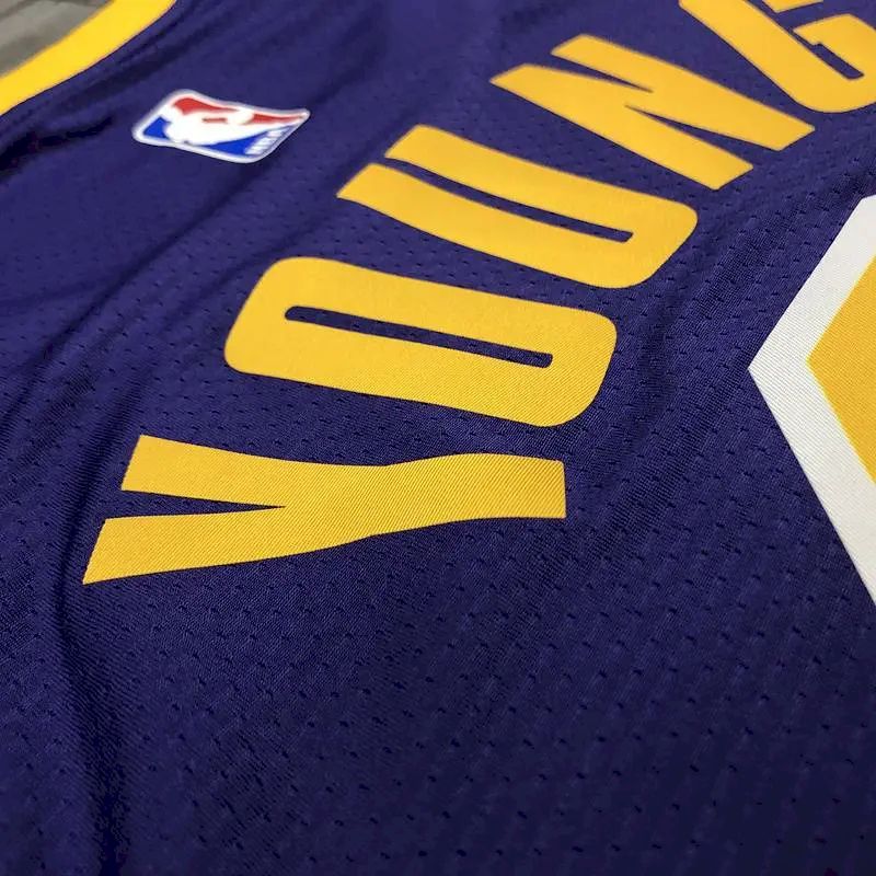 Camisa masculina Nick Young roxa versão jogador – edição clássica retrô