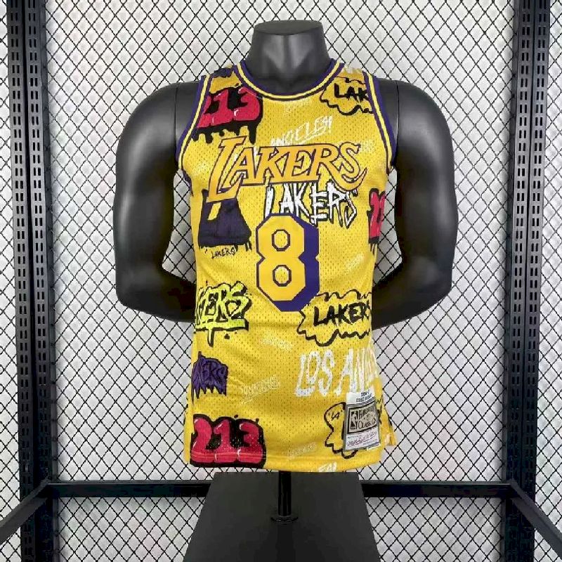 Camisa M&N Kobe Bryant amarela retrô masculina 1996/97
