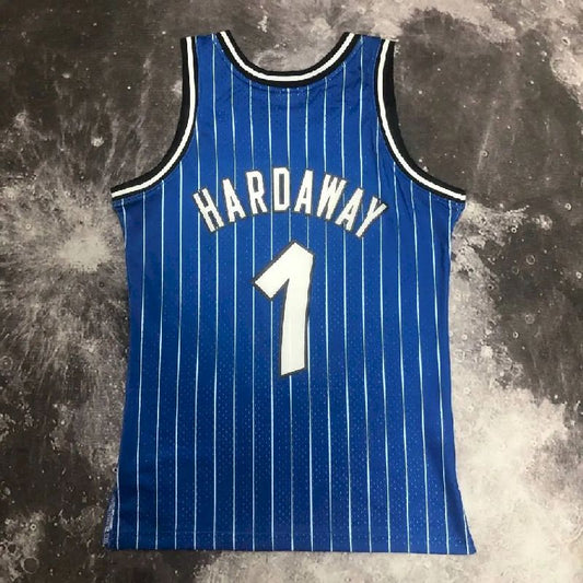 Camisa masculina M&N 1995 Anfernee Hardaway azul retrô