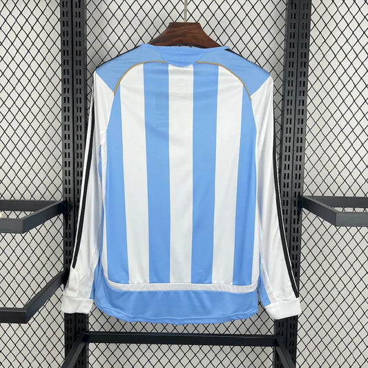 Camisa retrô de mangas compridas da Argentina 2006/07
