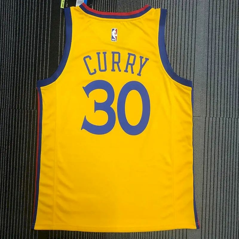 Men’s Stephen Curry Yellow Swingman Player Version Jersey – City Edition