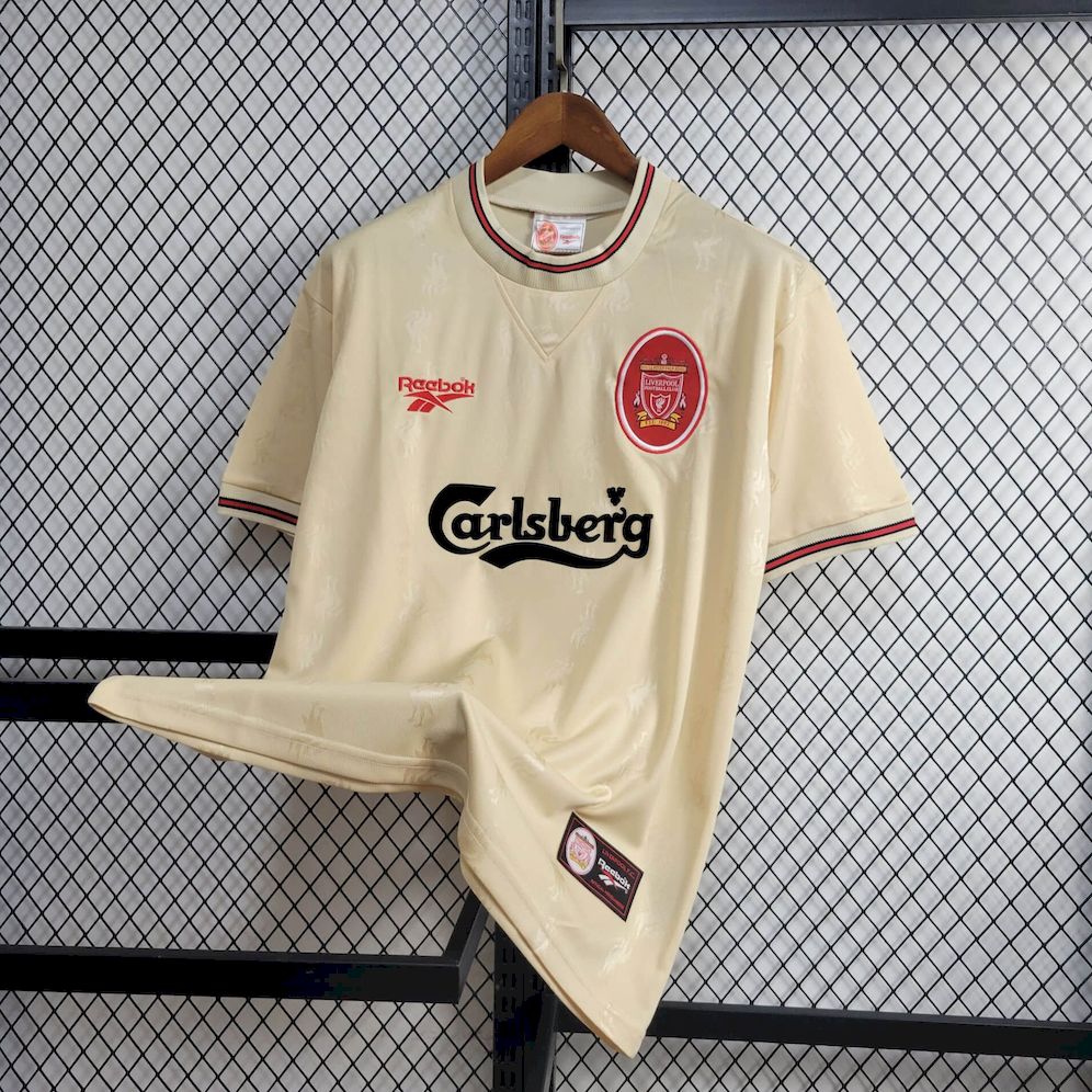 Camisa retrô reserva do Liverpool 1996/97