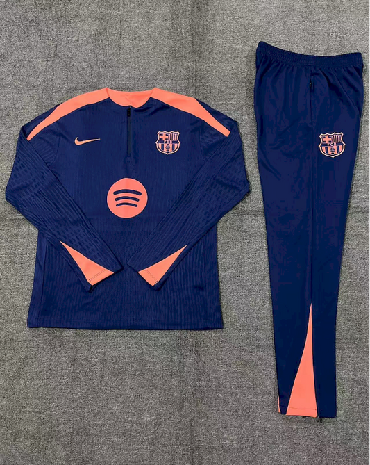 Suéter e calça infantil com zíper médio Barcelona 2024/25 14001