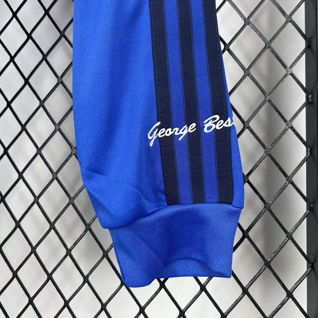 Camisa azul retrô de mangas compridas Manchester United 2024/25 Joint Edition