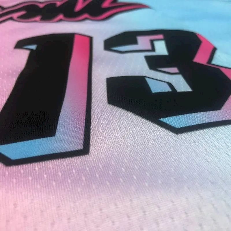 Camisa masculina Bam Adebayo 2020-21 Swingman rosa versão jogador – Edição City