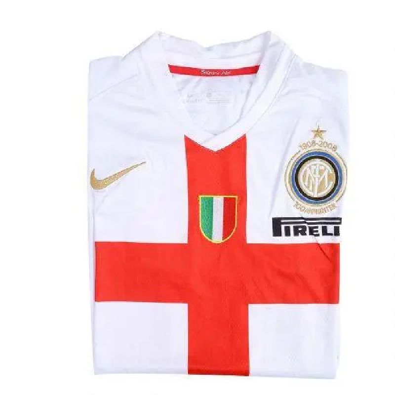 Camisa retrô reserva do Inter de Milão 2007/08 comemorativa do 100º aniversário