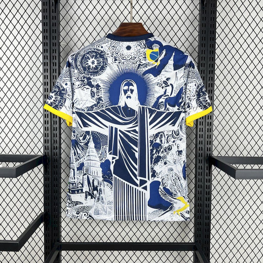 Men's Brazil 2025/26 Blue and white Jersey