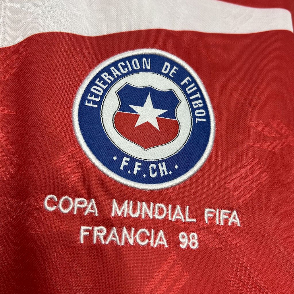 Camisa retrô de mangas compridas do Chile 1998 Home