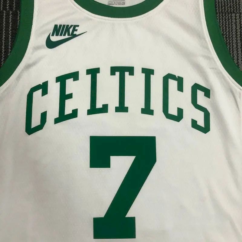Camisa Jaylen Brown Masculina Branca 2021-22 75º Aniversário – Edição Clássica