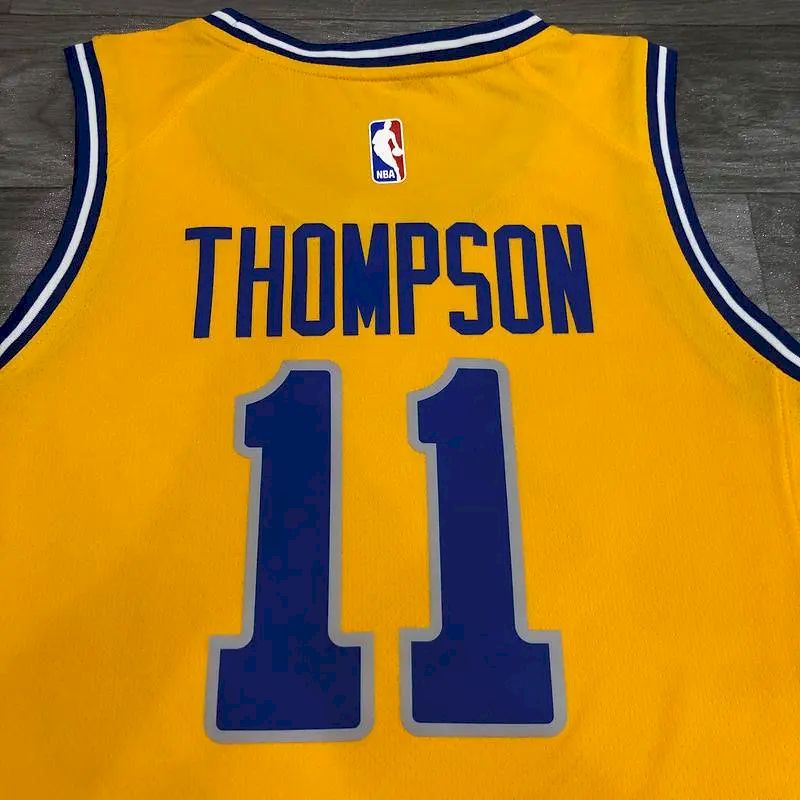 Camisa amarela masculina Klay Thompson versão jogador – Edição clássica