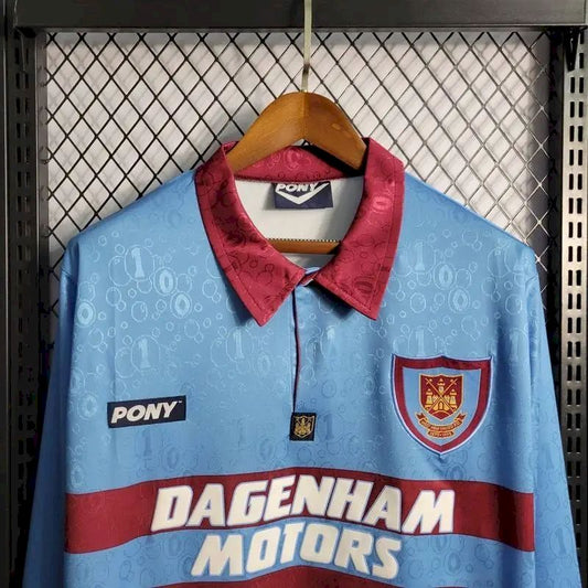 Camisa retrô de mangas compridas reserva do West Ham United 1995/97
