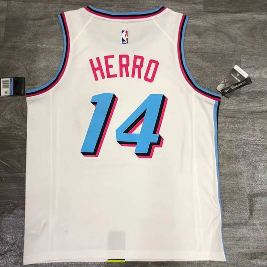 Tyler Herro Men’s White Player Version Jersey – Retro Classic Edition
