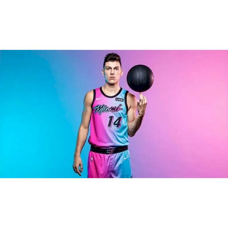Men’s Tyler Herro 2020-21 Pink Swingman Player Version Jersey – City Edition