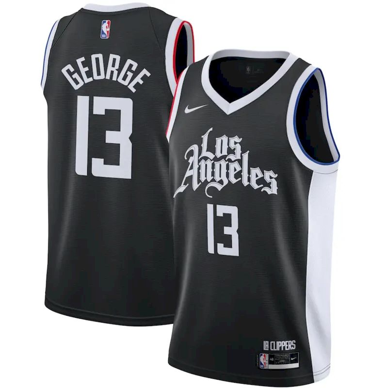 Men’s Paul George 2020-21 Black Swingman Player Version Jersey – City Edition