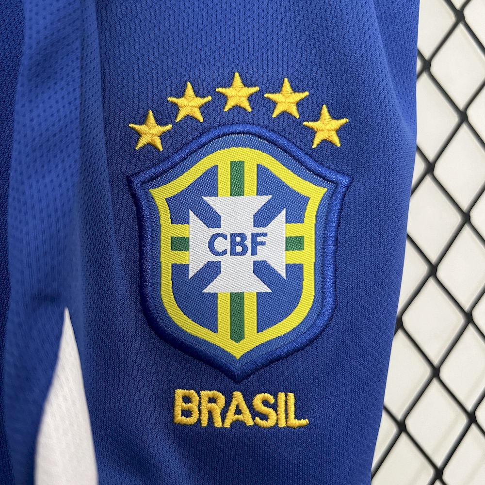 Brazil 2004 home Kids Retro Jersey And Shorts