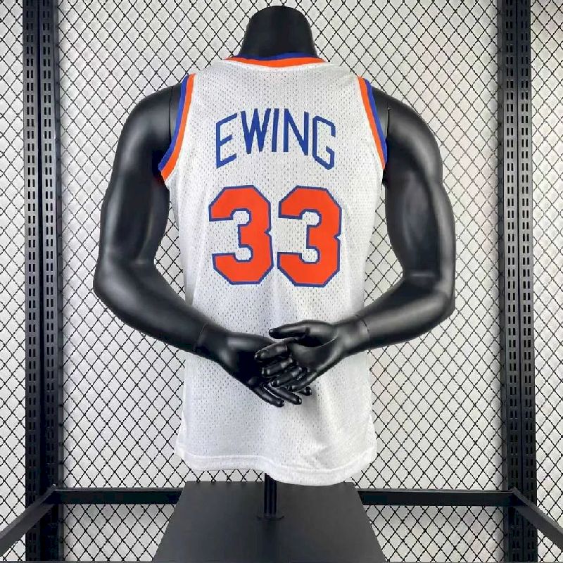 Men’s M&N 1991/92 Patrick Ewing White Retro Jersey