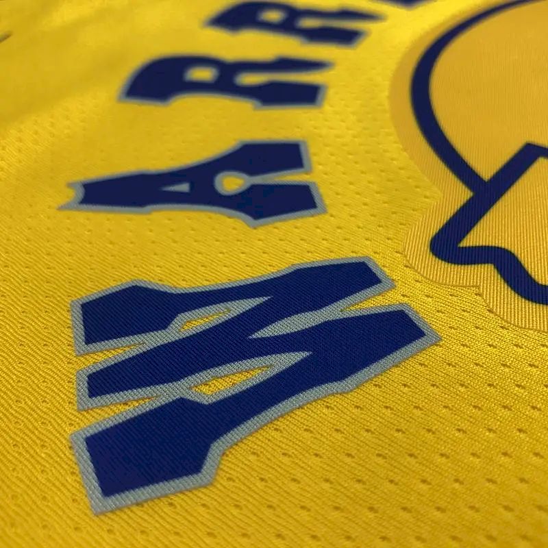 Camisa amarela masculina Klay Thompson versão jogador – Edição clássica