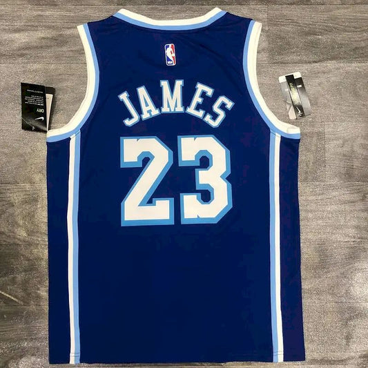 Camisa LeBron James Masculina Azul Versão Jogador – Edição Clássica Retrô