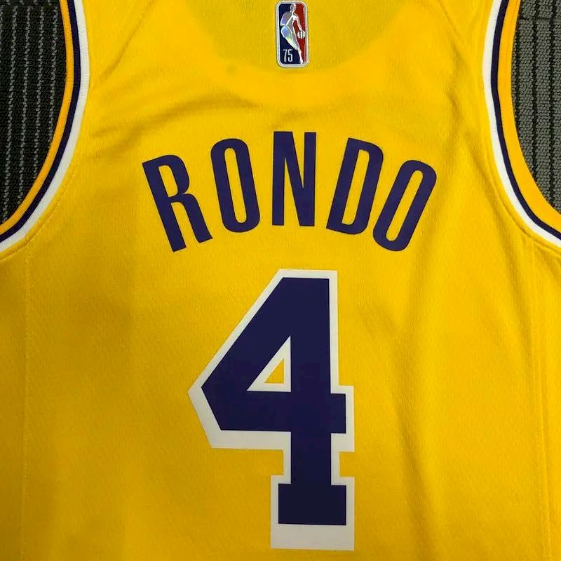 Men’s Rajon Rondo Yellow Team Jersey – 75th Anniversary Edition