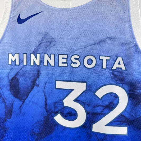 Camisa azul masculina Karl-Anthony Towns 2024 – Edição City