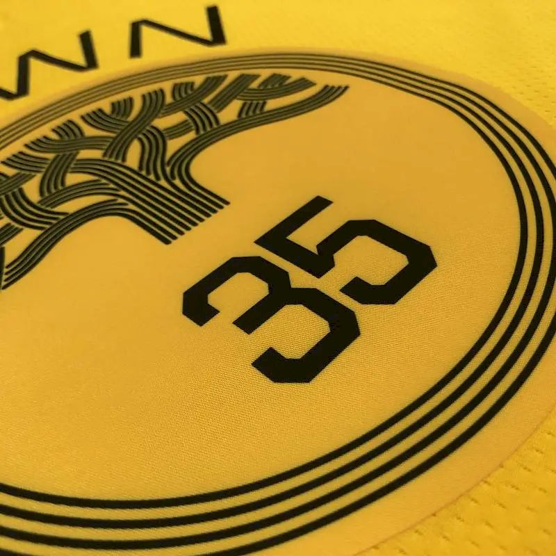 Camisa Kevin Durant com gola V amarela versão jogador masculina – Edição Statement