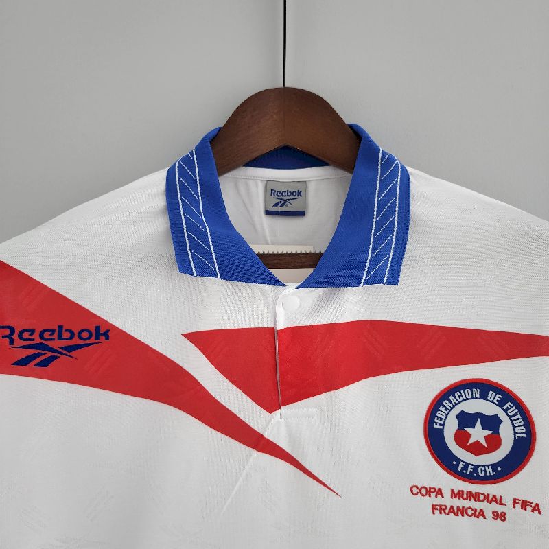 Camisa reserva de mangas compridas retrô do Chile 1998