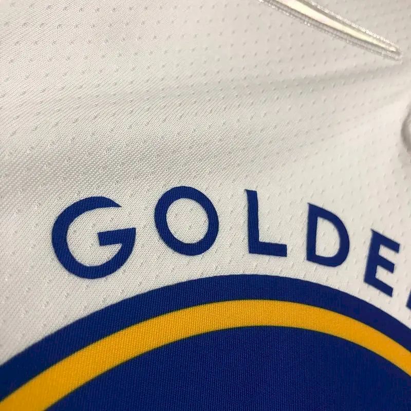 Camisa masculina Klay Thompson branca da equipe – Edição de 75º aniversário