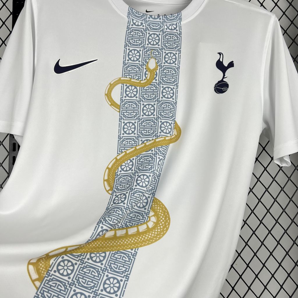 Camisa Tottenham Hotspur 2025/26 Edição Cobra Ouro Branco