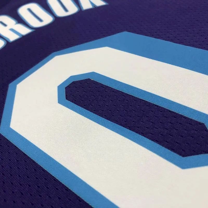 Camisa masculina roxa Russell Westbrook Team – Edição City do 75º aniversário