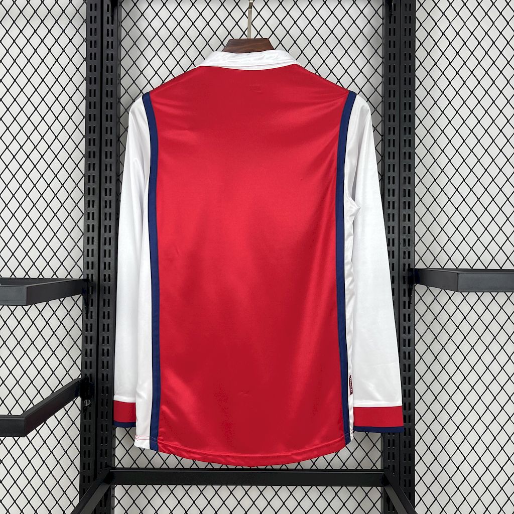Camisa retrô de mangas compridas do Arsenal 1998/99 Home