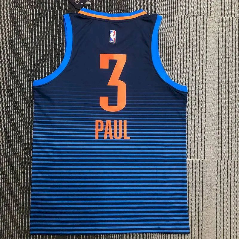 Camisa masculina Chris Paul Swingman azul marinho – Edição Statement