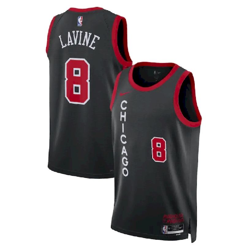 Camisa preta masculina Zach LaVine 2024 – Edição City