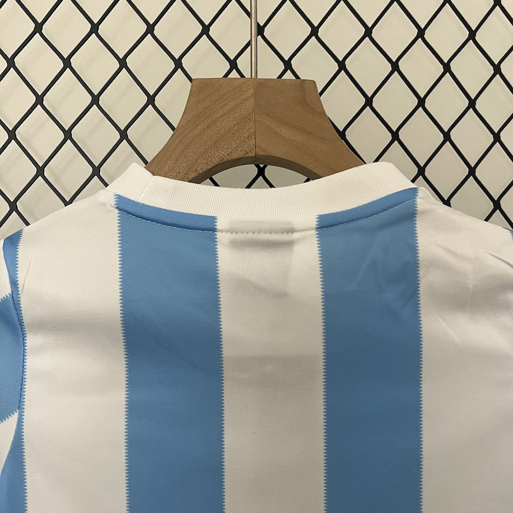 Argentina 1986 Home Kids Retro Jersey And Shorts