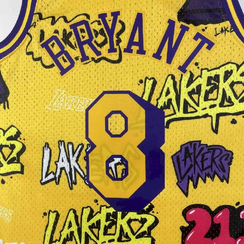 Camisa M&N Kobe Bryant amarela retrô masculina 1996/97