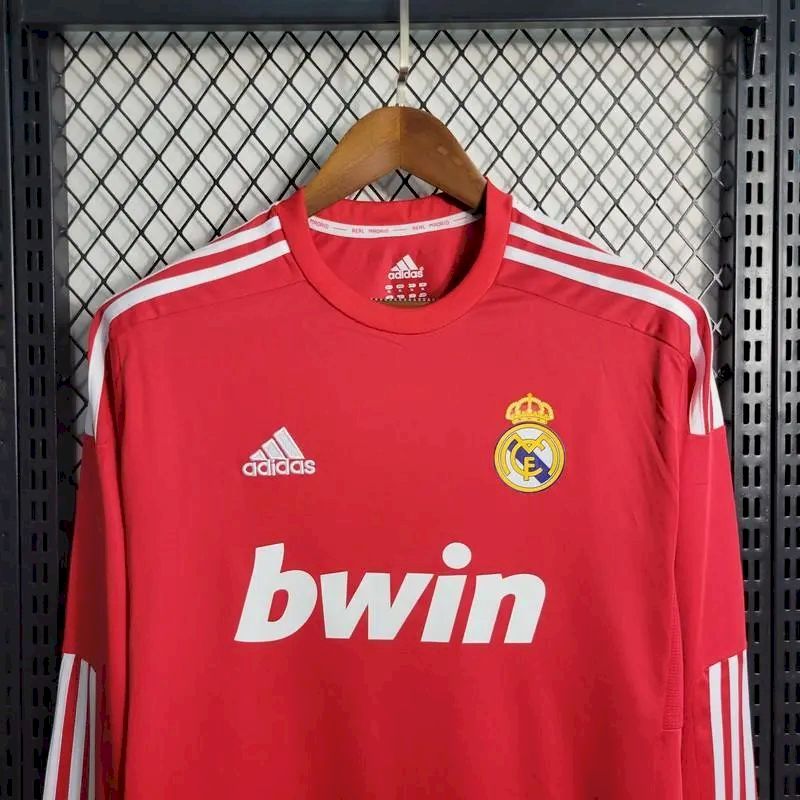 Camisa retrô mangas compridas do Real Madrid UCL 2011/12