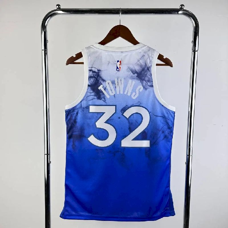 Camisa azul masculina Karl-Anthony Towns 2024 – Edição City