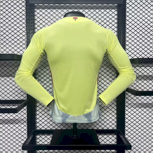 Men's Spain 2024/25 Away Long Sleeve Jersey Player Version
