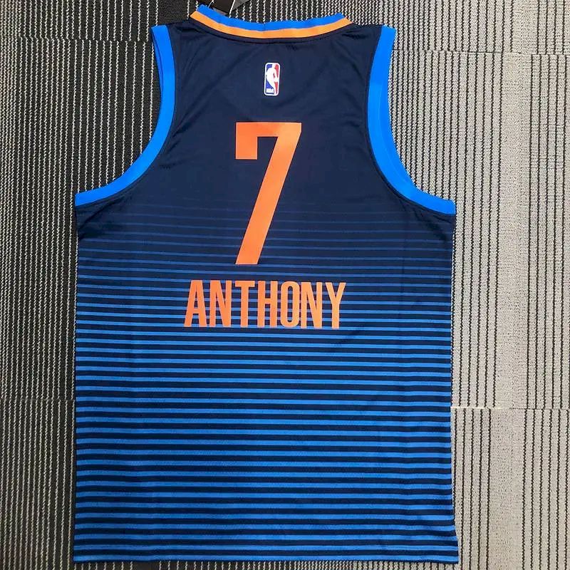 Camisa masculina Carmelo Anthony Swingman azul marinho – Edição Statement