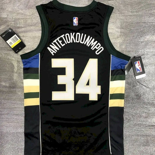 Camisa Swingman Preta Giannis Antetokounmpo Masculina 2020-21 – Edição Ícone