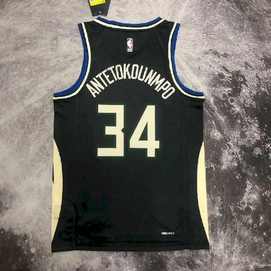 Camisa preta masculina Giannis Antetokounmpo Team – Edição Statement