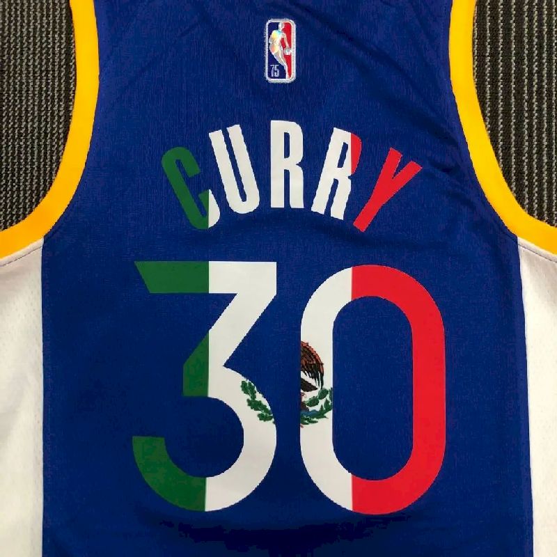 Camisa azul masculina Stephen Curry Team – Edição de 75º aniversário