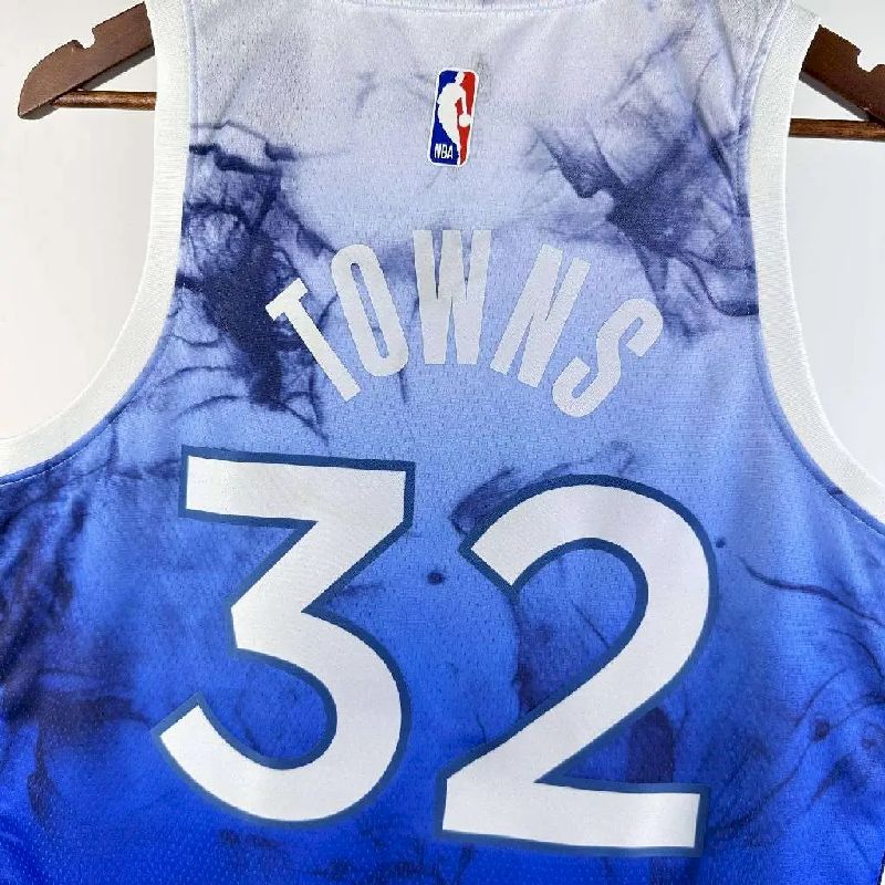 Camisa azul masculina Karl-Anthony Towns 2024 – Edição City