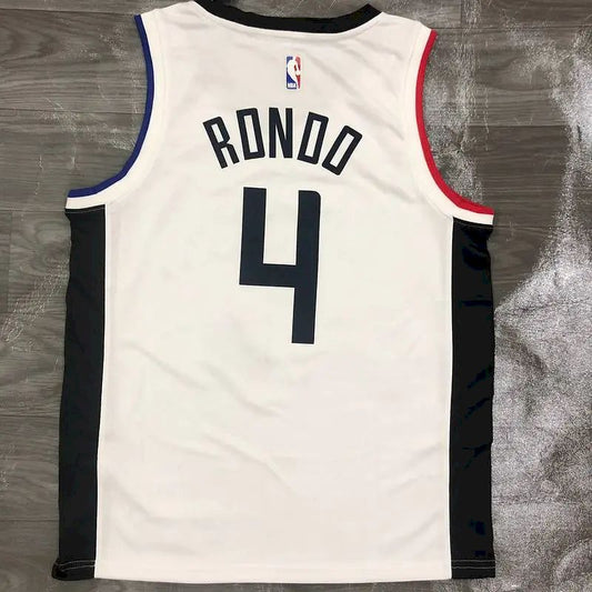 Camisa masculina Rajon Rondo 2020-21 branca Swingman versão jogador – Edição City