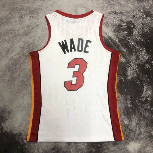 Camisa masculina M&N 2005/06 Dwyane Wade branca retrô