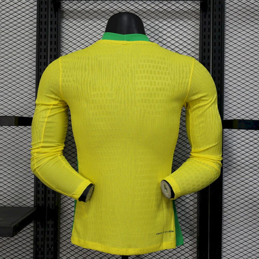 Men's Brazil 2025/26 Home Long Sleeve Jersey Player Version